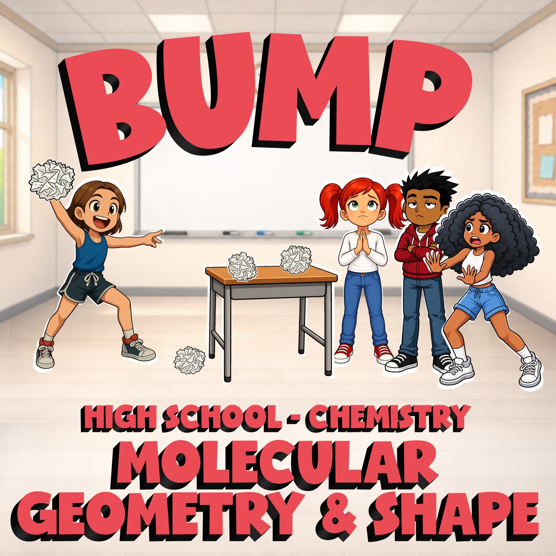 Molecular Geometry & Shape BUMP Science Game - No Prep Chemistry Review Activity