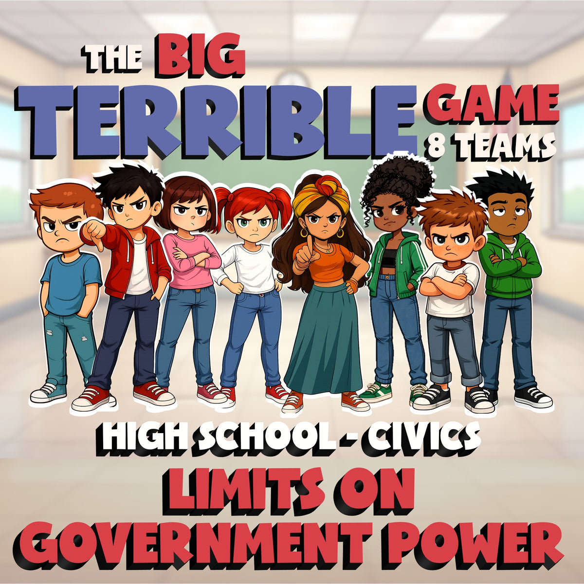 Limits on Government Power BIG TERRIBLE GAME - No Prep Civics Review Activity
