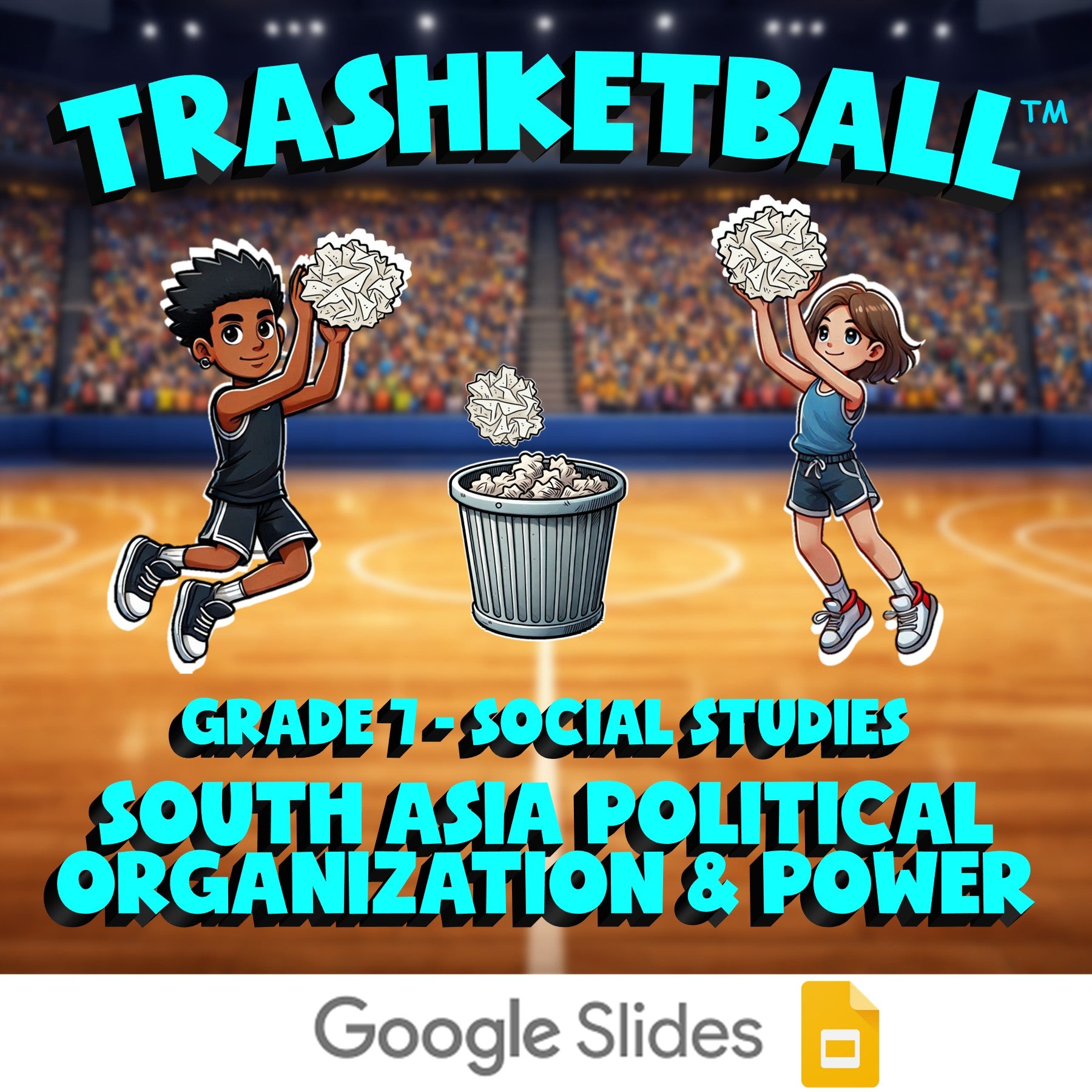 South Asia Political Organization & Power TRASHKETBALL Socials Game - Grade 7