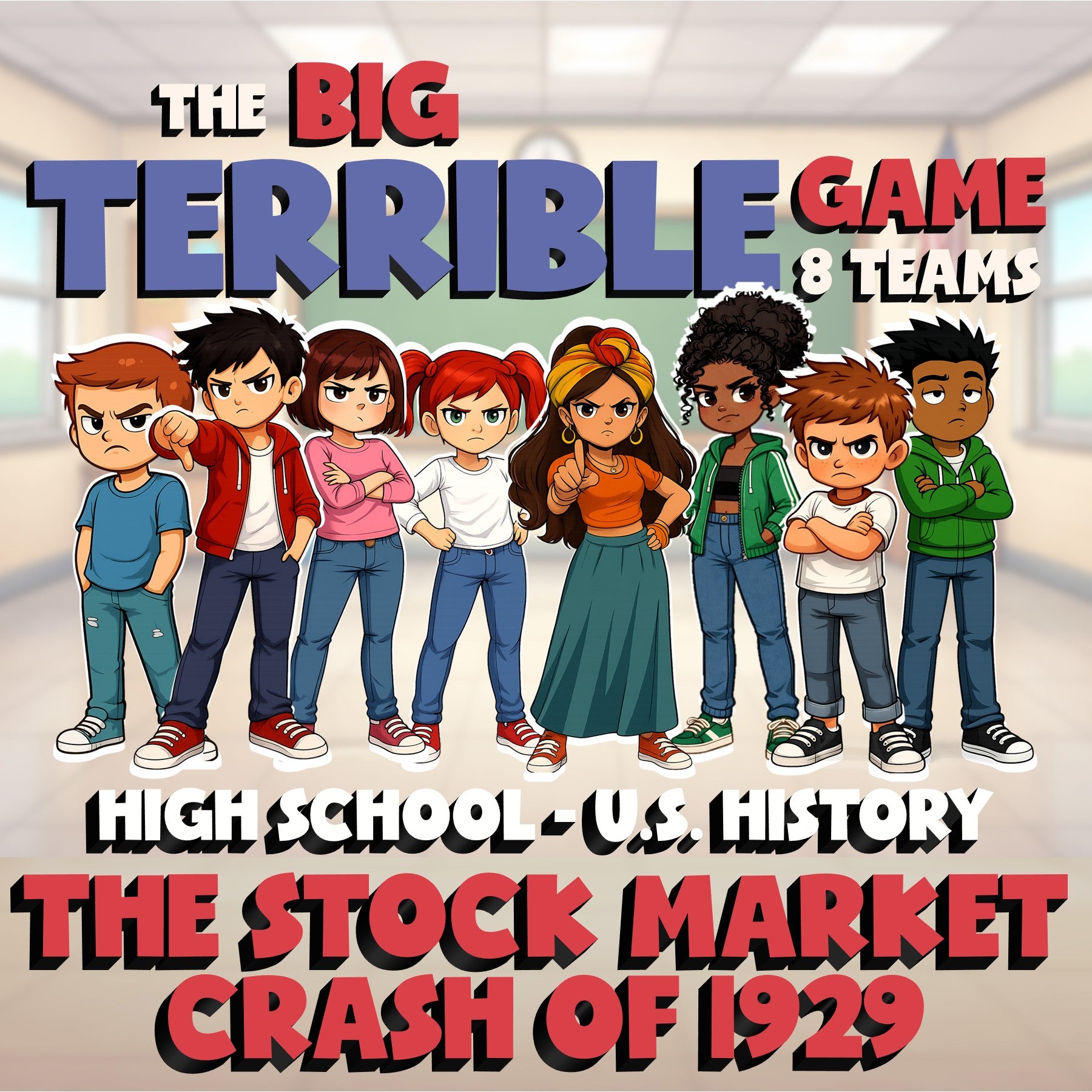 The Stock Market Crash of 1929 BIG TERRIBLE GAME - No Prep U.S. History Review