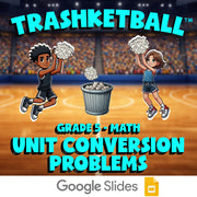 Unit Conversion Problems TRASHKETBALL Math Game - No Prep Grade 5 Review