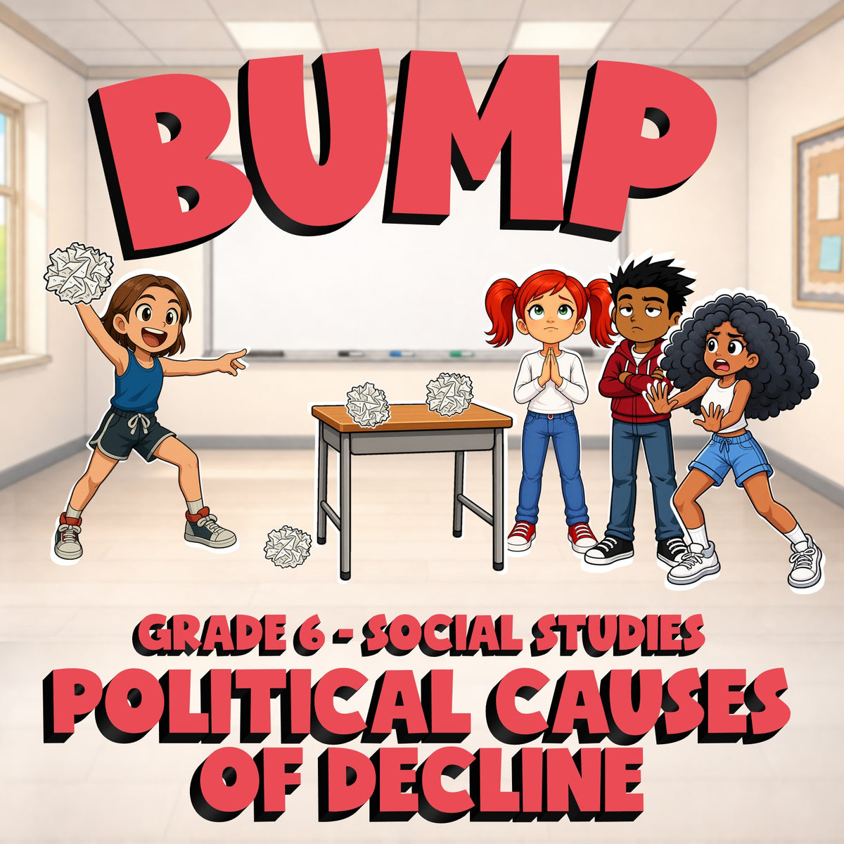 Political Causes of Decline BUMP Socials Game - No Prep Grade 6 Review Activity