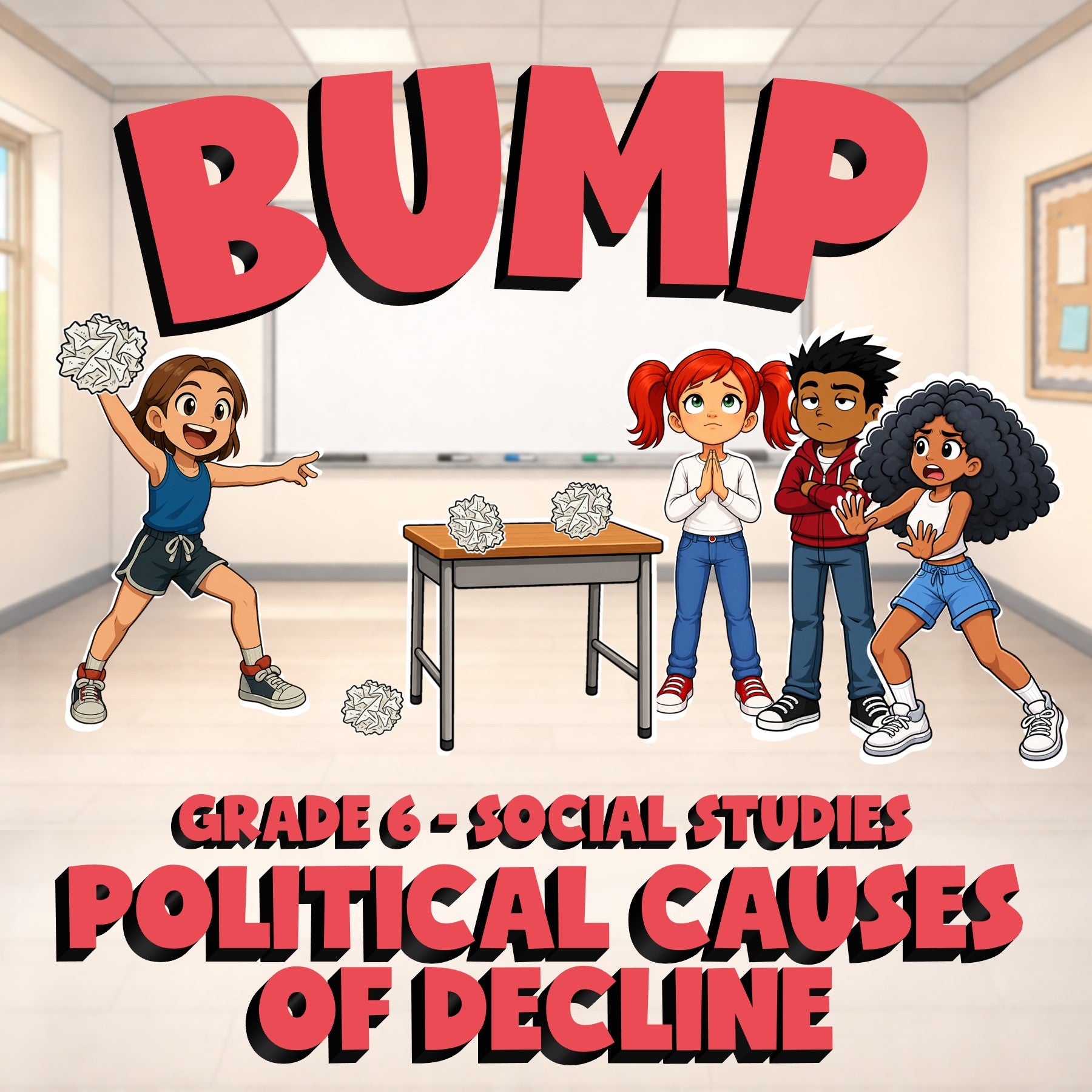Political Causes of Decline BUMP Socials Game - No Prep Grade 6 Review Activity
