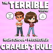 Cramer's Rule THE TERRIBLE GAME - No Prep PreCalculus Math Review Activity