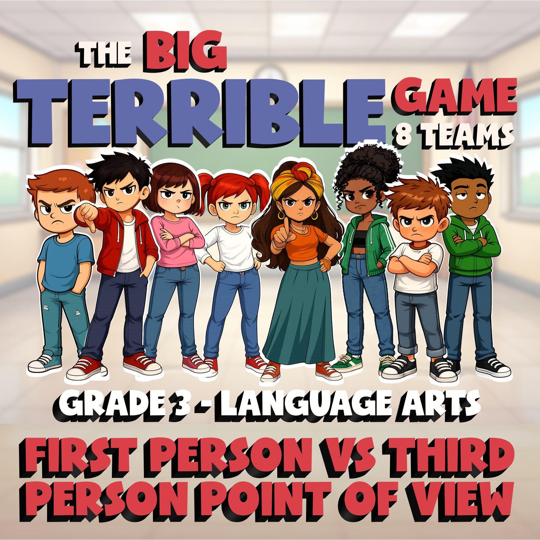 First Person vs Third Person Point of View BIG TERRIBLE GAME - Grade 3 ELA