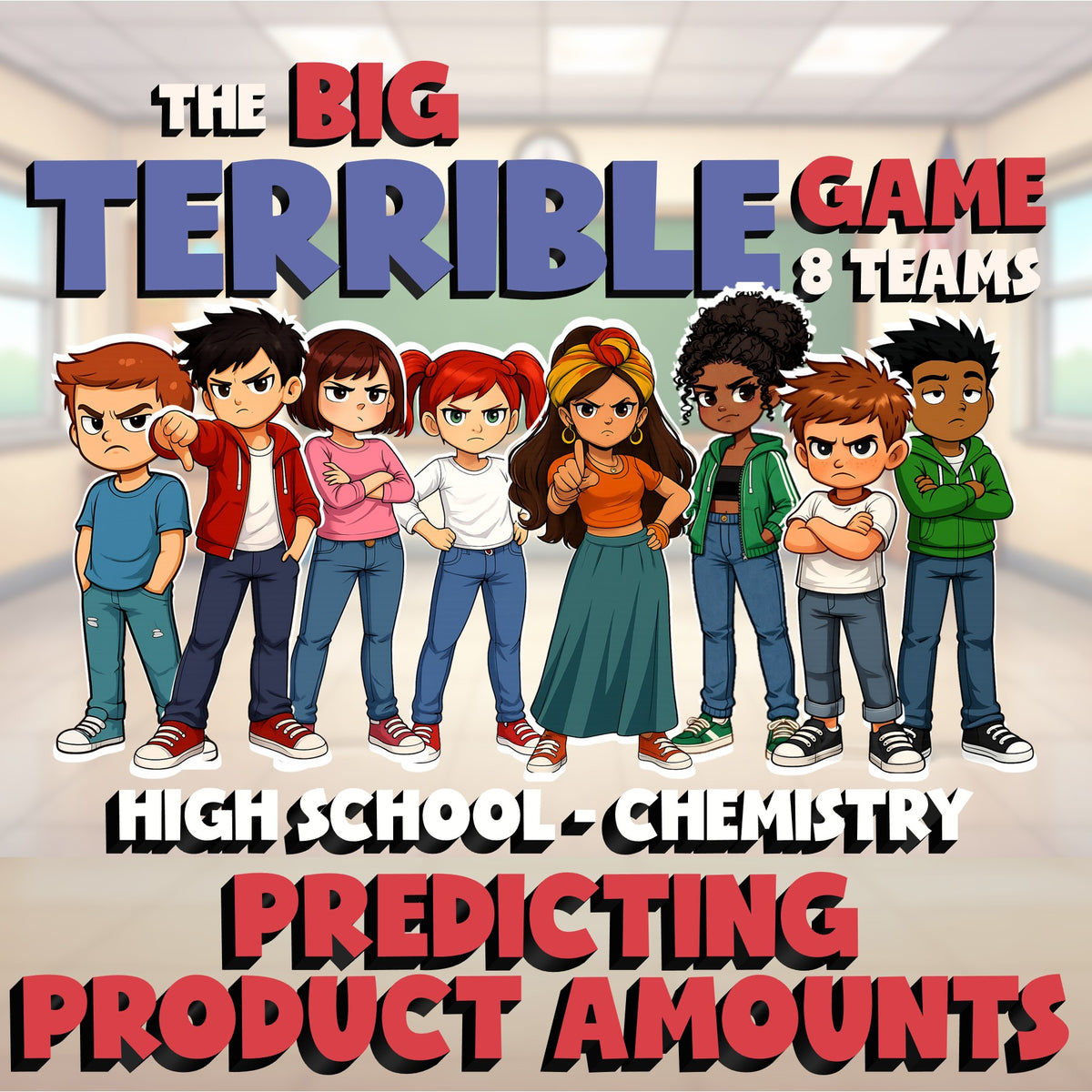 Predicting Product Amounts BIG TERRIBLE GAME - No Prep Chemistry Science Review