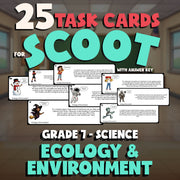 Ecology & Environment SCOOT TASK CARDS Science Game - No Prep Grade 7 Review