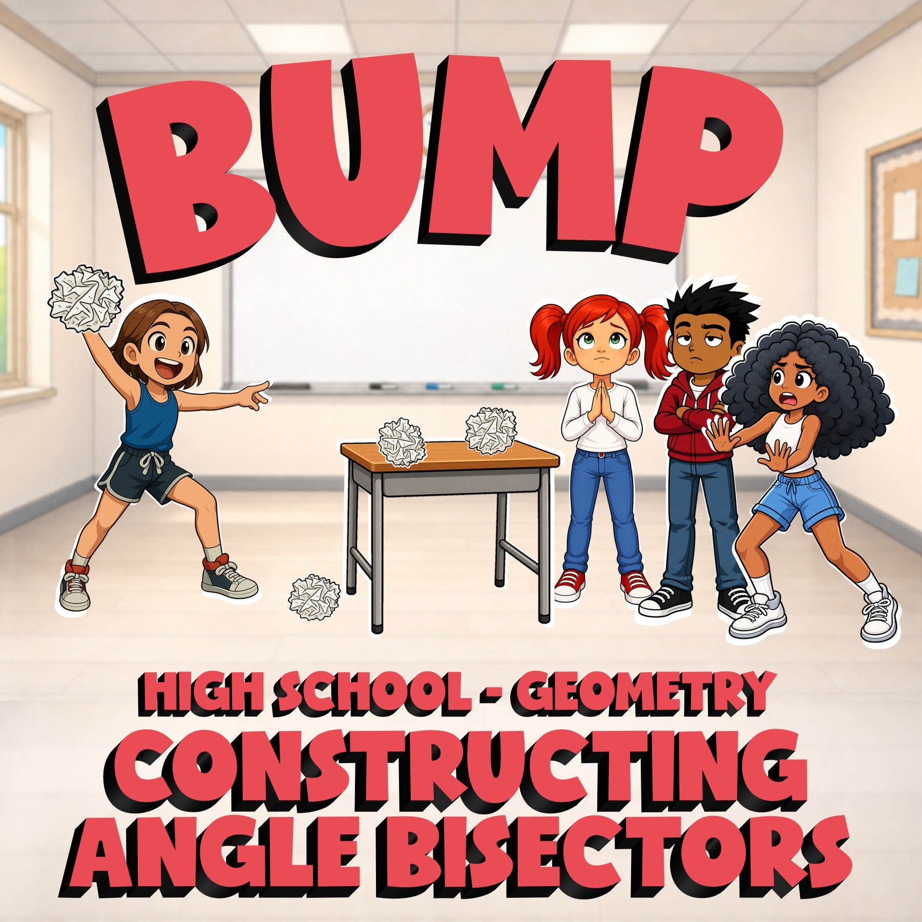 Constructing Angle Bisectors BUMP Math Game - No Prep Geometry Review Activity