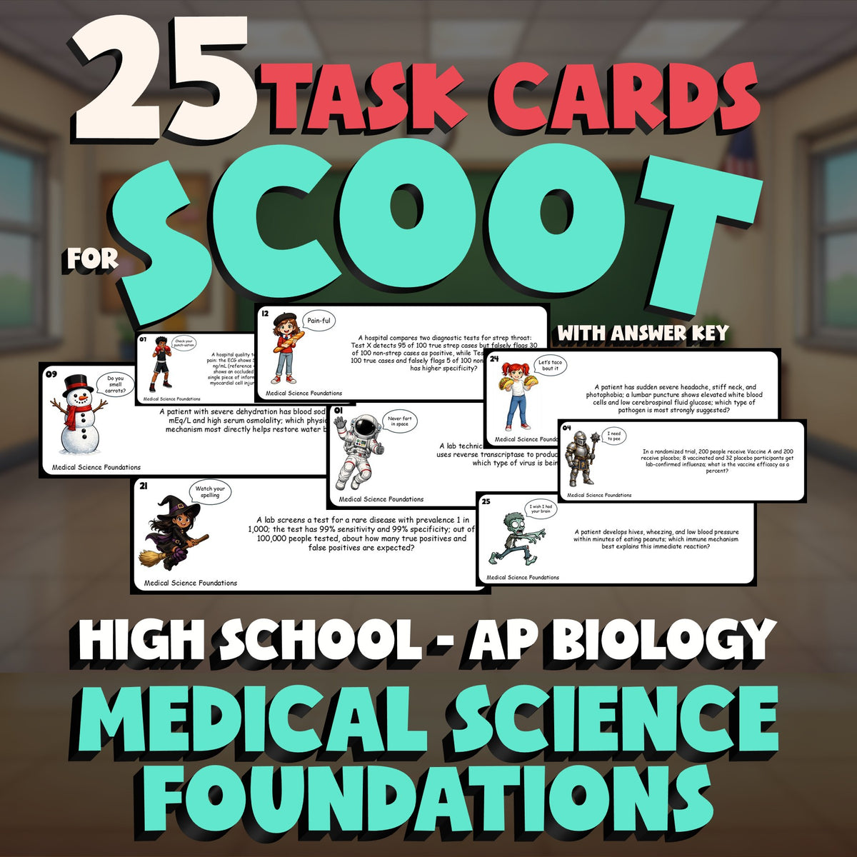 Medical Science Foundations SCOOT TASK CARDS Science Game - No Prep AP Biology