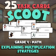 Explaining Multiplication Strategies SCOOT TASK CARDS Math Game - Grade 4