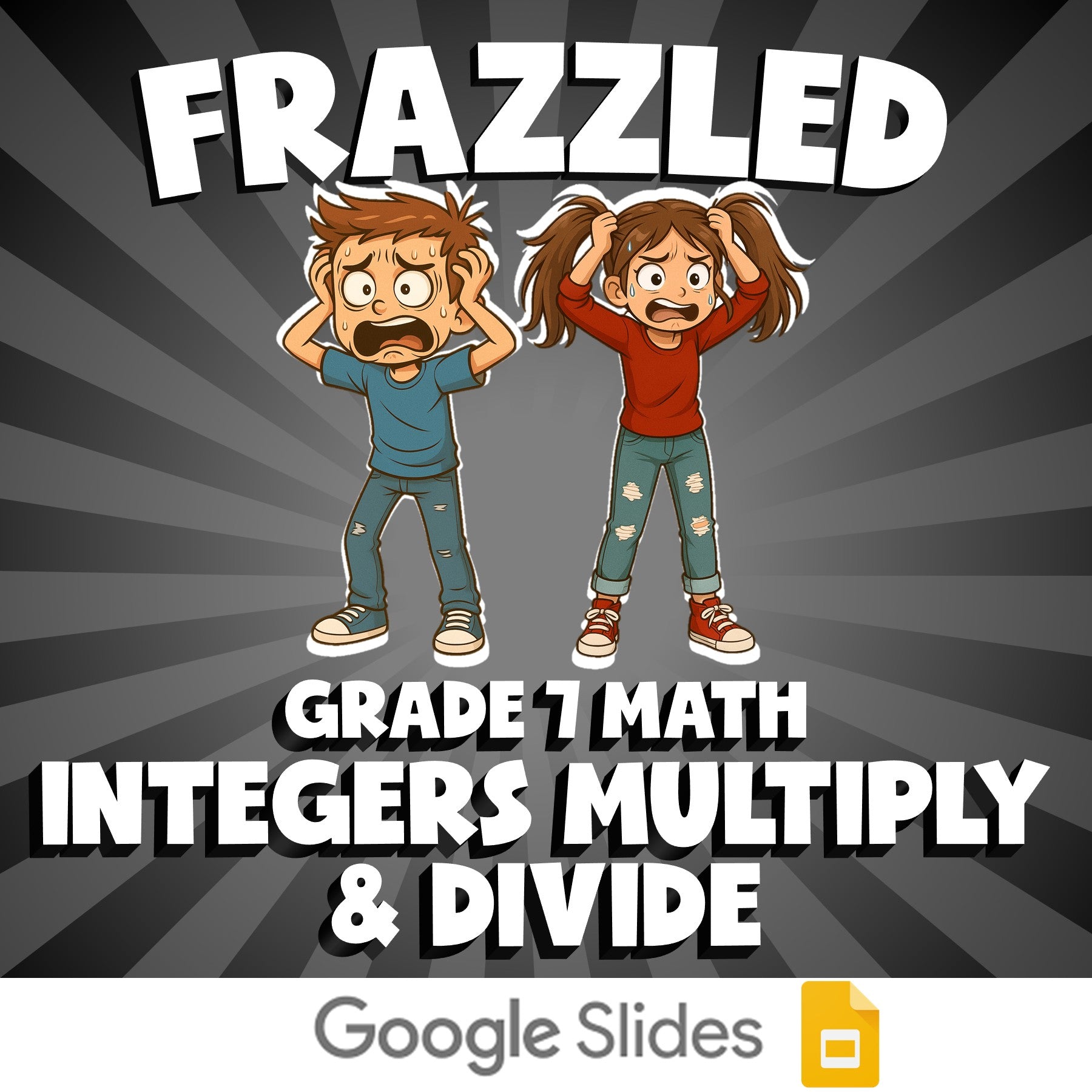 Integers Multiply & Divide FRAZZLED Math Game - No Prep Grade 7 Review Activity