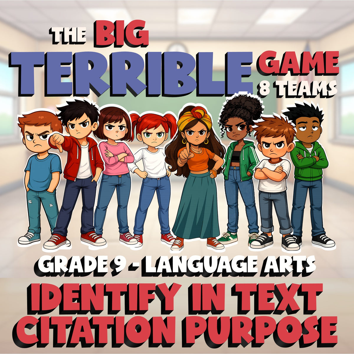 Identify In Text Citation Purpose BIG TERRIBLE GAME - No Prep Grade 9 ELA Review