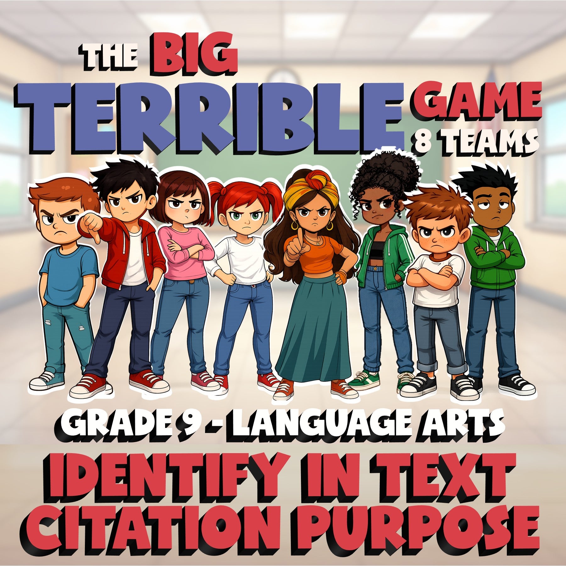 Identify In Text Citation Purpose BIG TERRIBLE GAME - No Prep Grade 9 ELA Review