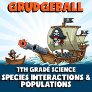 Species Interactions & Populations GRUDGEBALL Science Game - No Prep Grade 7