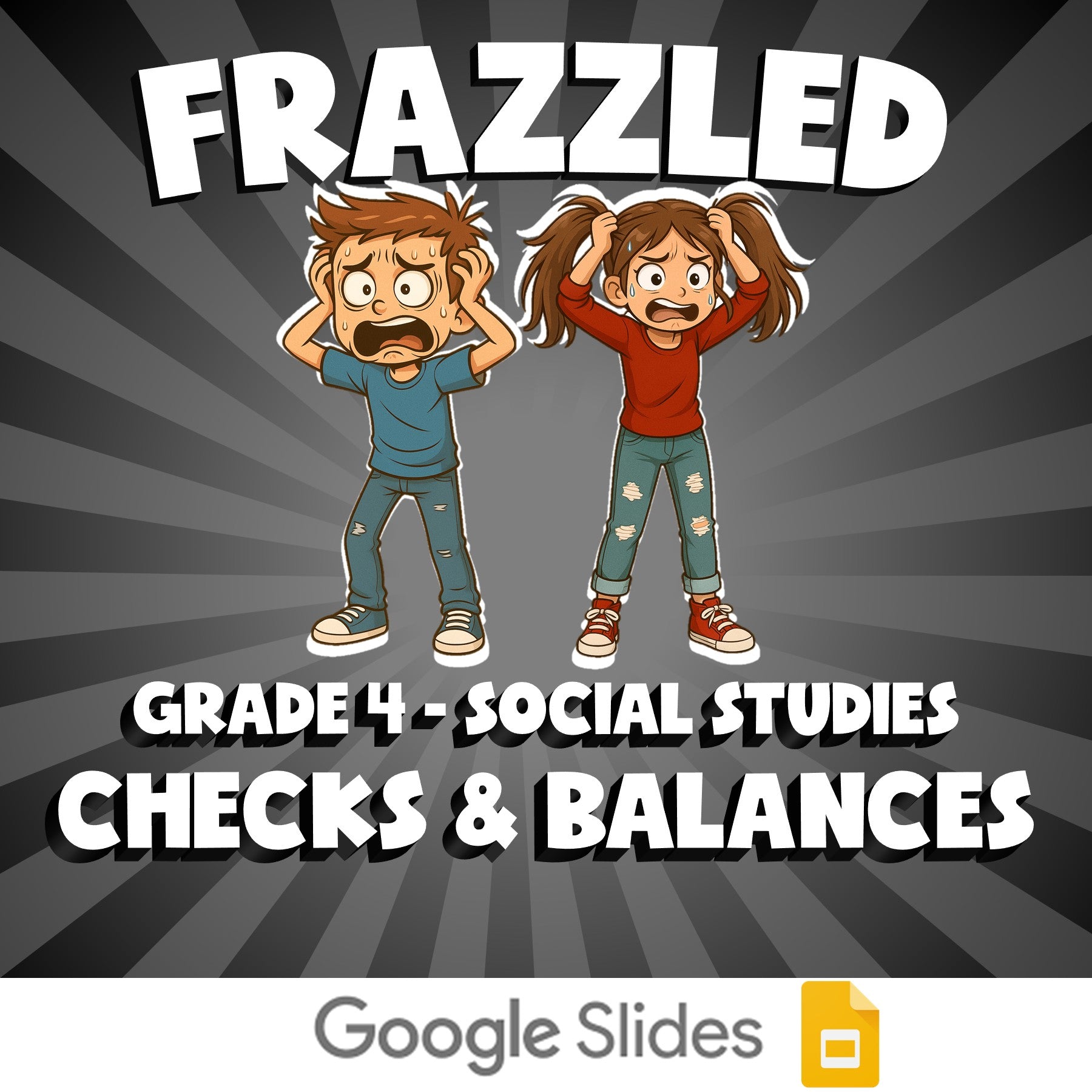 Checks & Balances FRAZZLED Socials Game - No Prep Grade 4 Review Activity