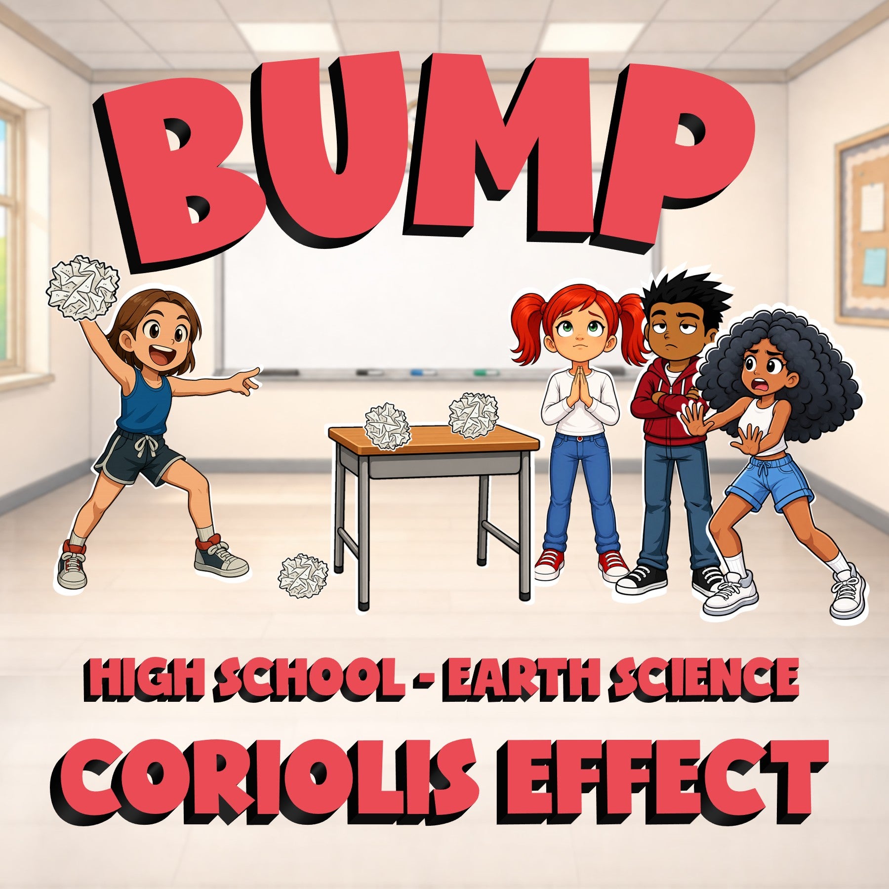 Coriolis Effect BUMP Game - No Prep Earth Science Review Activity