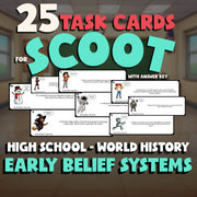 Early Belief Systems SCOOT TASK CARDS Game - No Prep World History Review