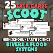 Rivers & Flood Systems SCOOT TASK CARDS Game - No Prep Earth Science Review