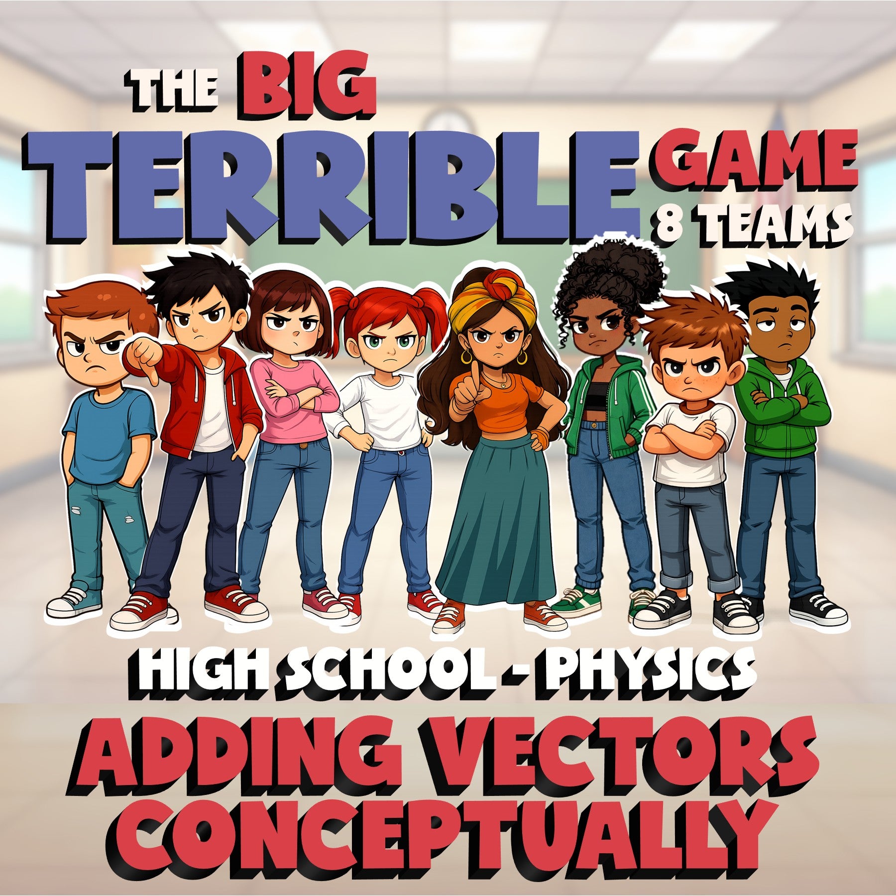 Adding Vectors Conceptually BIG TERRIBLE GAME - No Prep Physics Science Review