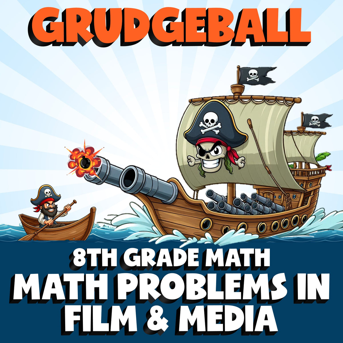 Math Problems in Film & Media GRUDGEBALL Math Game - No Prep Grade 8 Review