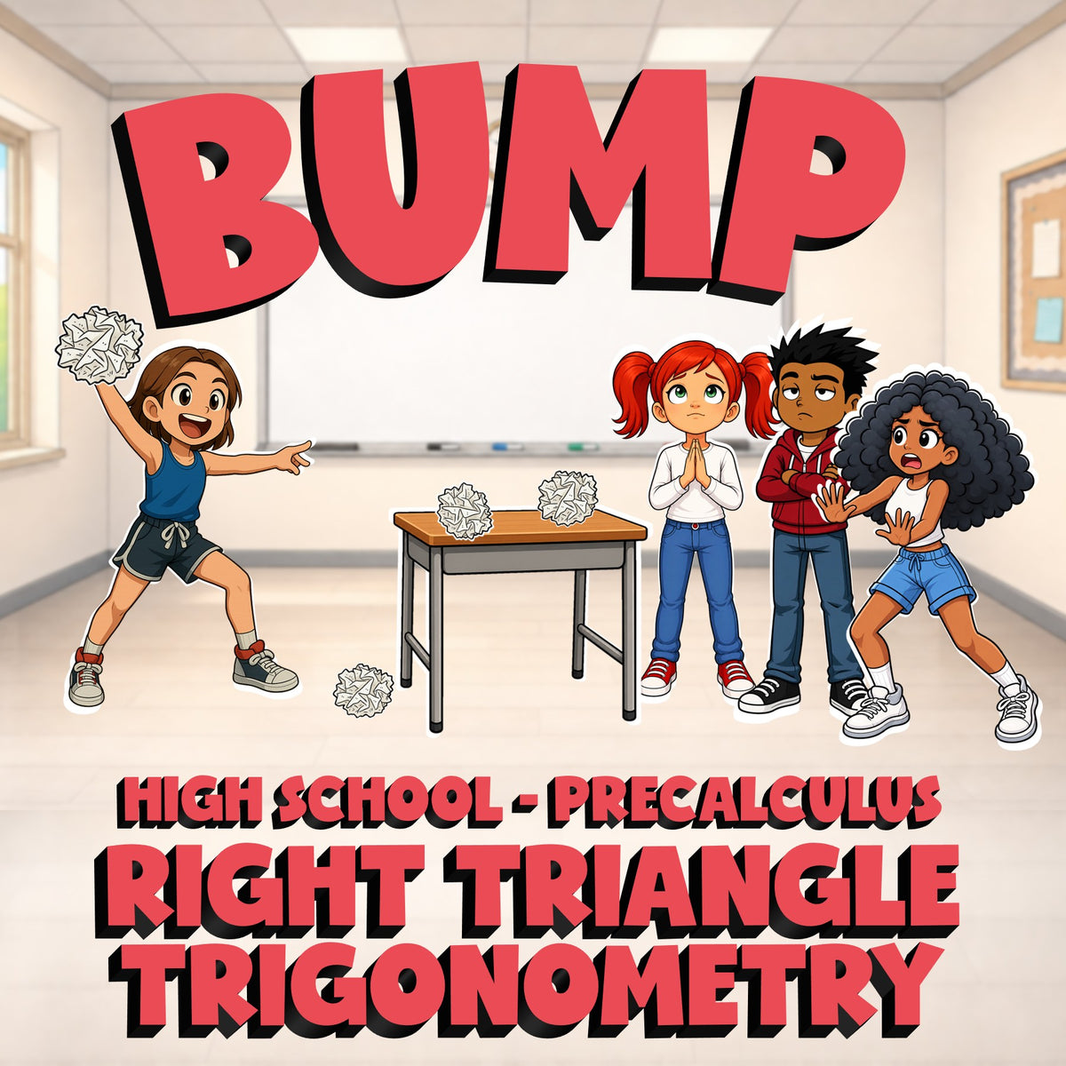 Right Triangle Trigonometry BUMP Math Game - No Prep PreCalculus Review Activity