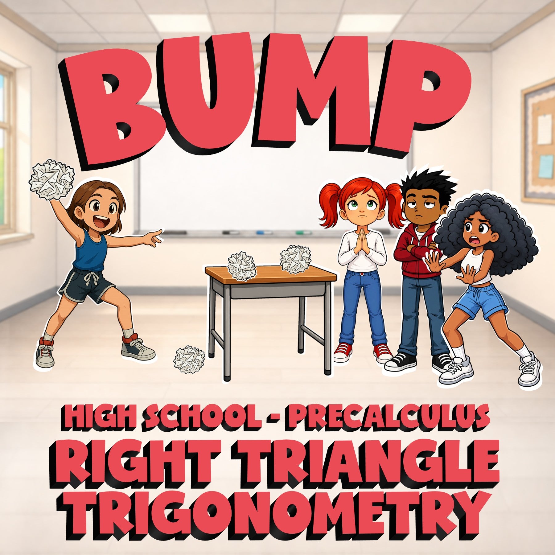 Right Triangle Trigonometry BUMP Math Game - No Prep PreCalculus Review Activity