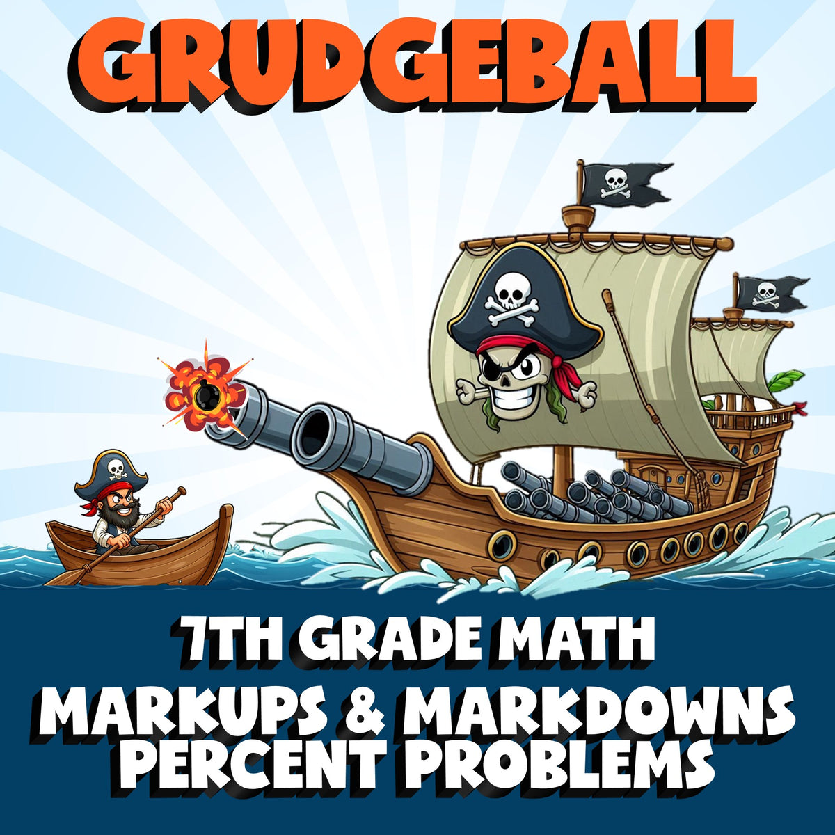 Markups & Markdowns Percent Problems GRUDGEBALL Math Game - No Prep Grade 7