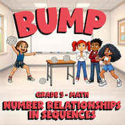 Number Relationships in Sequences BUMP Math Game - No Prep Grade 5 Review