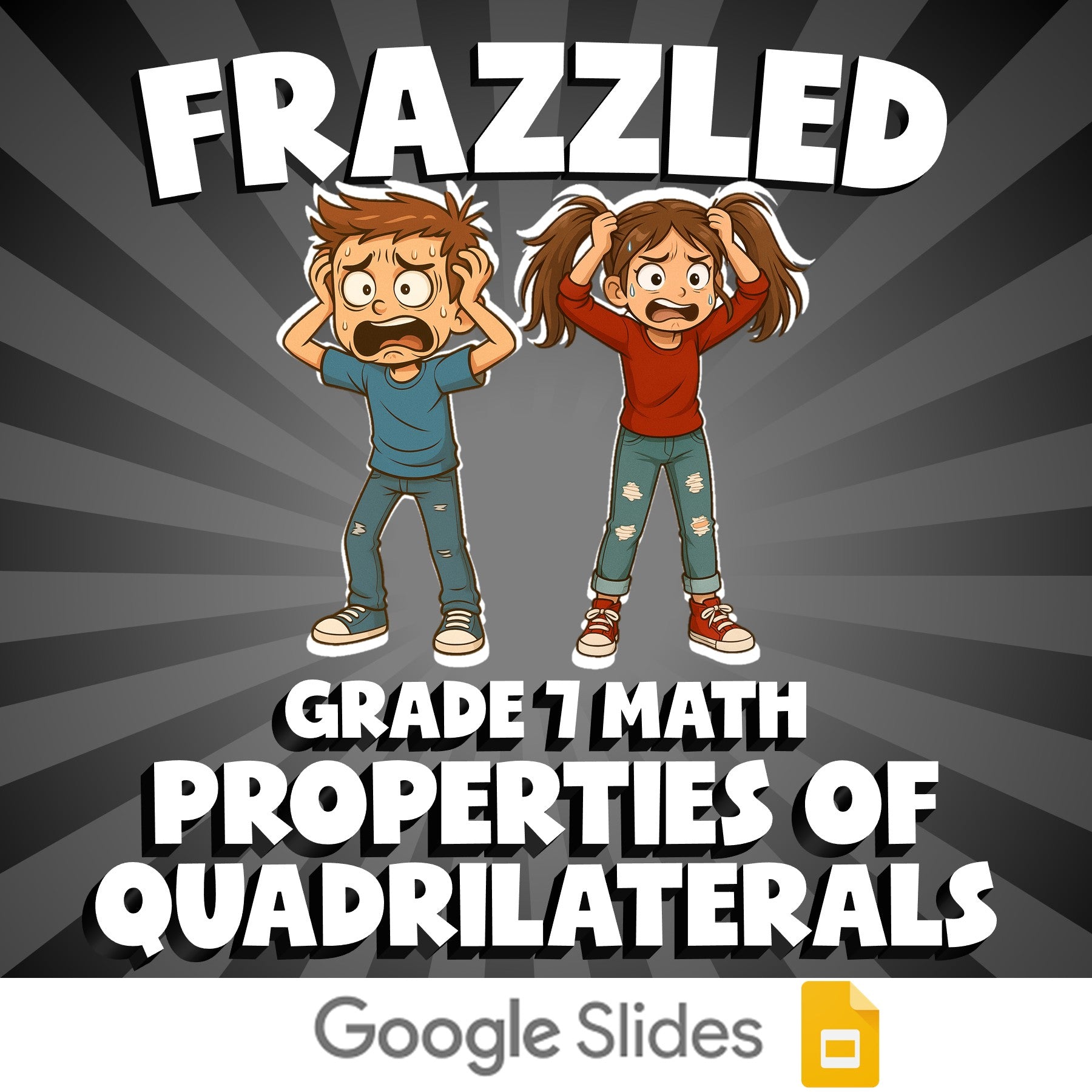 Properties of Quadrilaterals FRAZZLED Math Game - No Prep Grade 7 Review