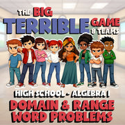 Domain & Range Word Problems BIG TERRIBLE GAME - No Prep Algebra 1 Math Review