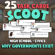 Why Governments Exist SCOOT TASK CARDS Civics Game - No Prep Review Activity