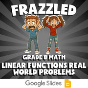 Linear Functions Real World Problems FRAZZLED Math Game - No Prep Grade 8 Review