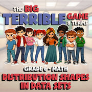 Distribution Shapes in Data Sets BIG TERRIBLE GAME - No Prep Grade 6 Math Review