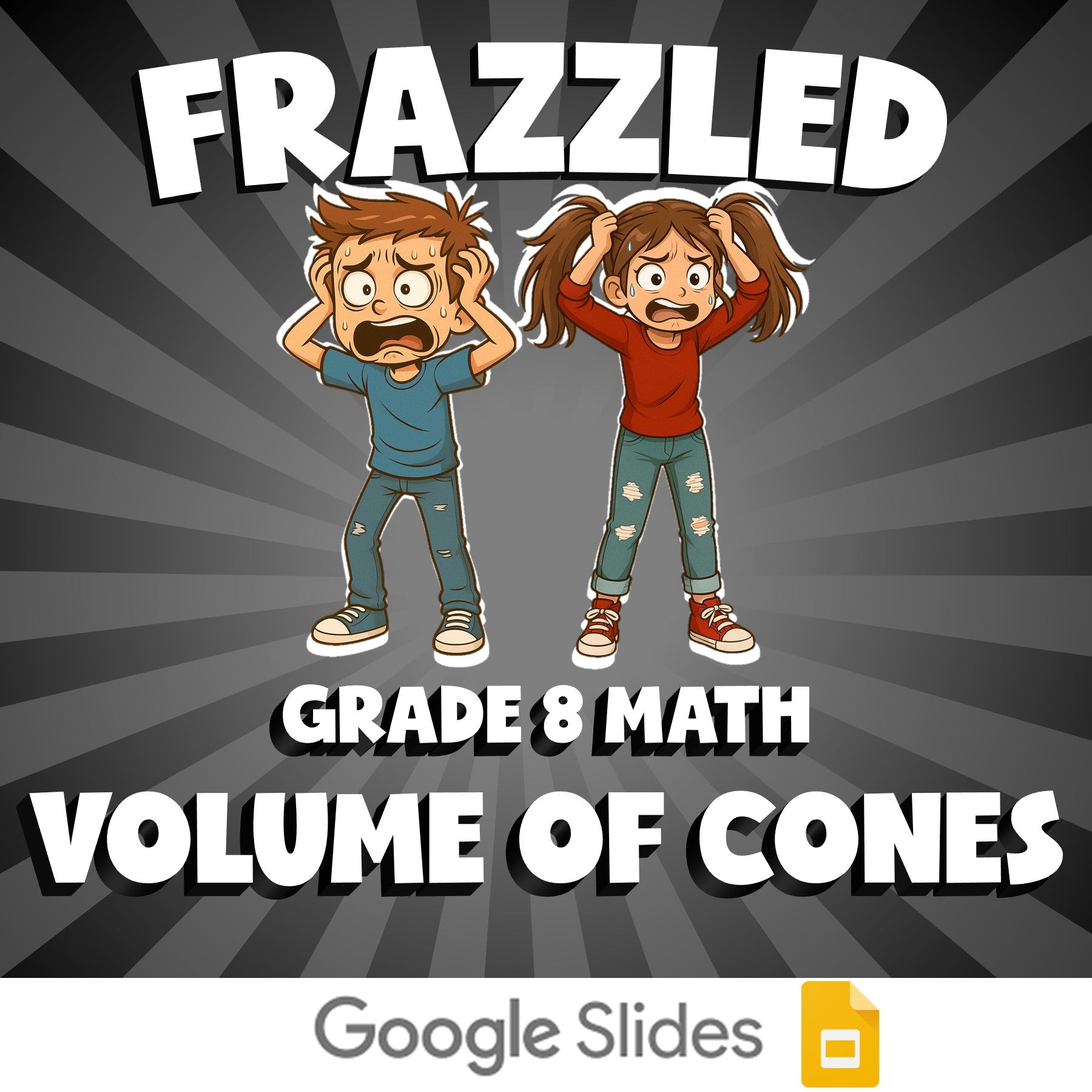 Volume of Cones FRAZZLED Math Game - No Prep Grade 8 Review Activity