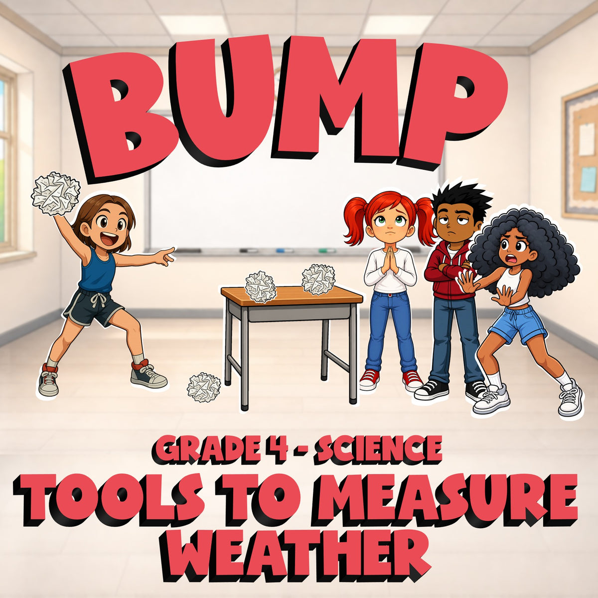 Tools to Measure Weather BUMP Science Game - No Prep Grade 4 Review Activity