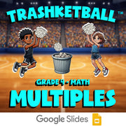 Multiples TRASHKETBALL Math Game - No Prep Grade 4 Review Activity