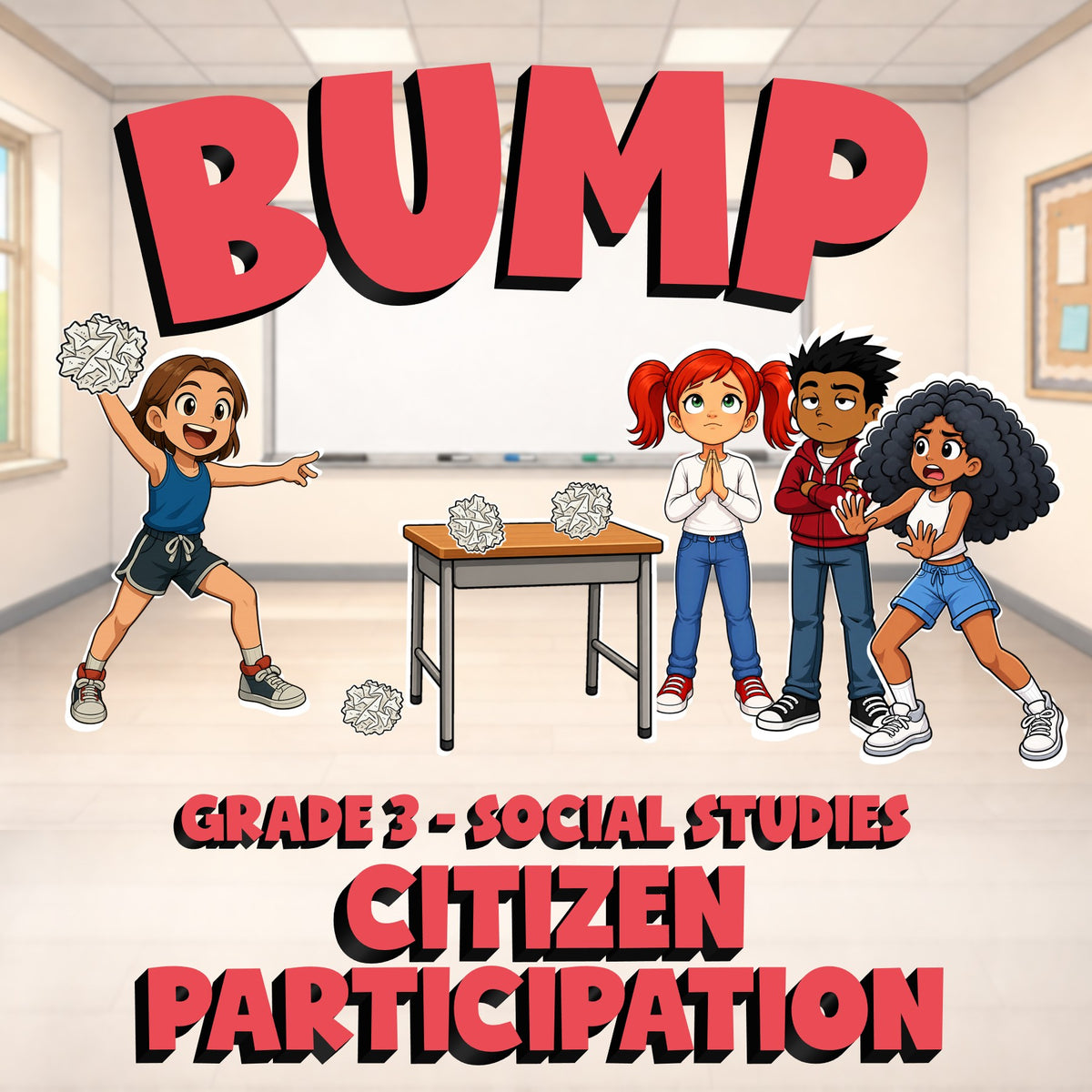 Citizen Participation BUMP Socials Game - No Prep Grade 3 Review Activity
