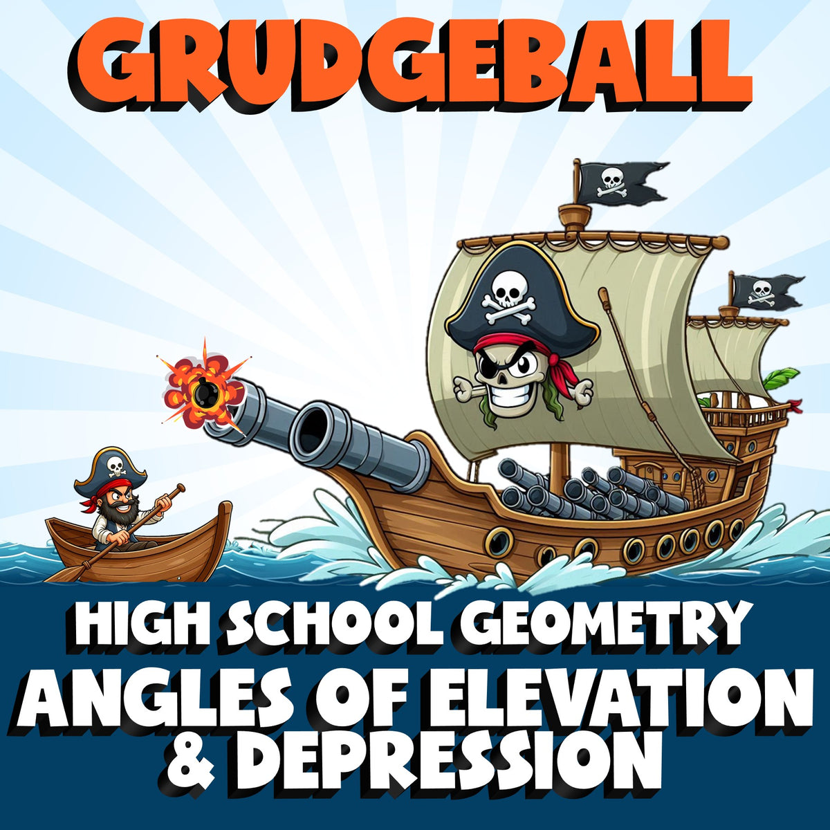 Angles of Elevation & Depression GRUDGEBALL Math Game - No Prep Geometry Review