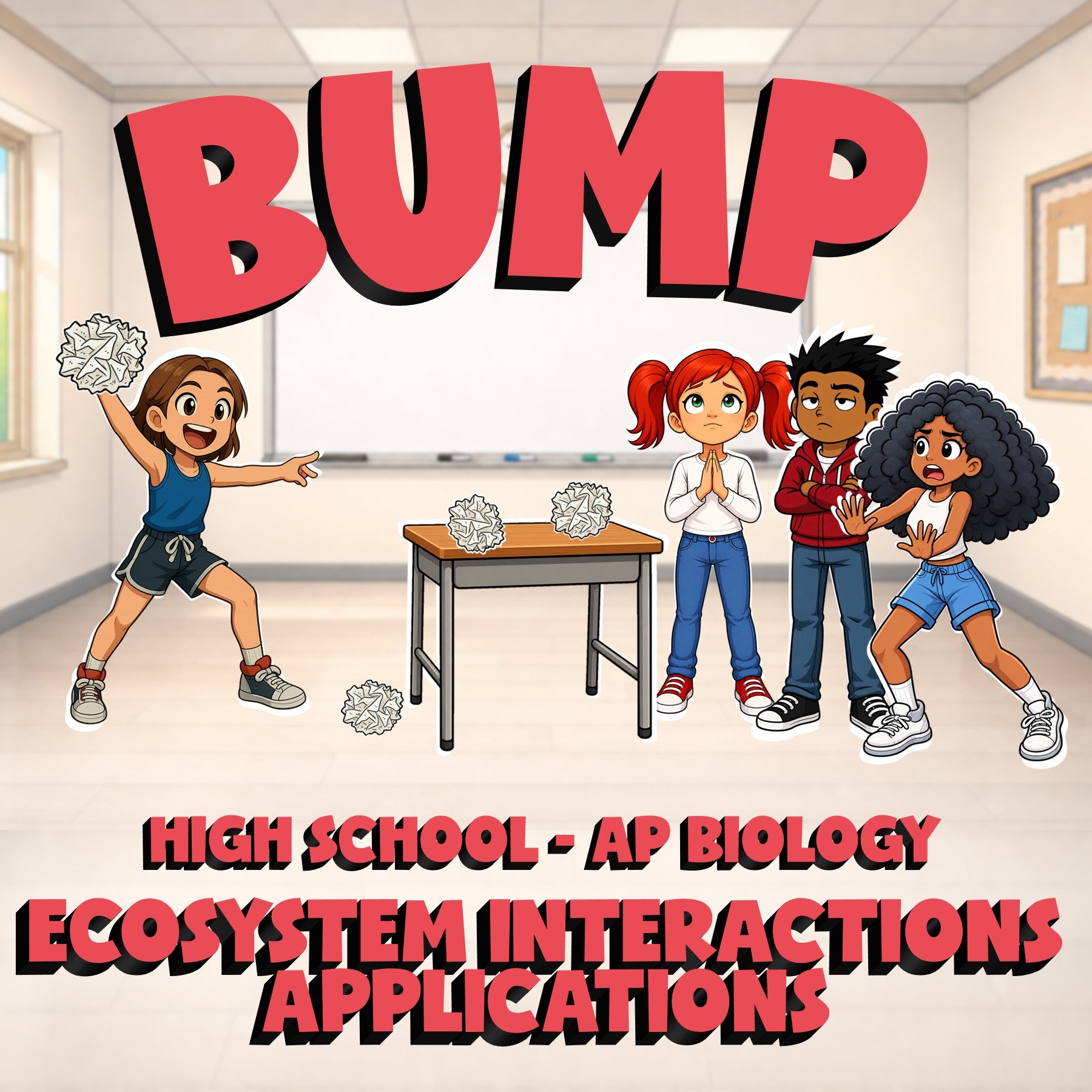 Ecosystem Interactions Applications BUMP Science Game - No Prep AP Biology