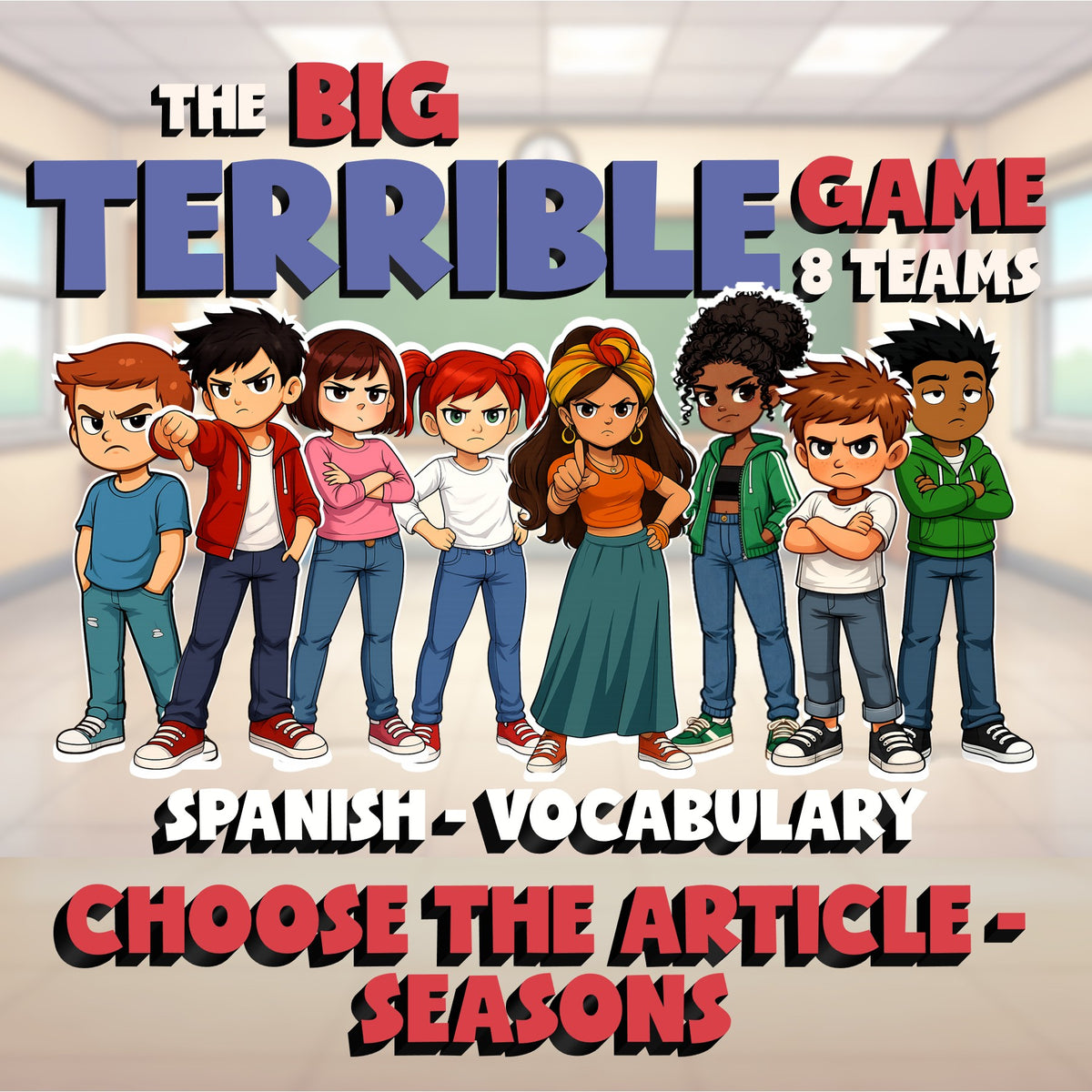 Choose The Article - Seasons BIG TERRIBLE GAME - No Prep Spanish Exercise