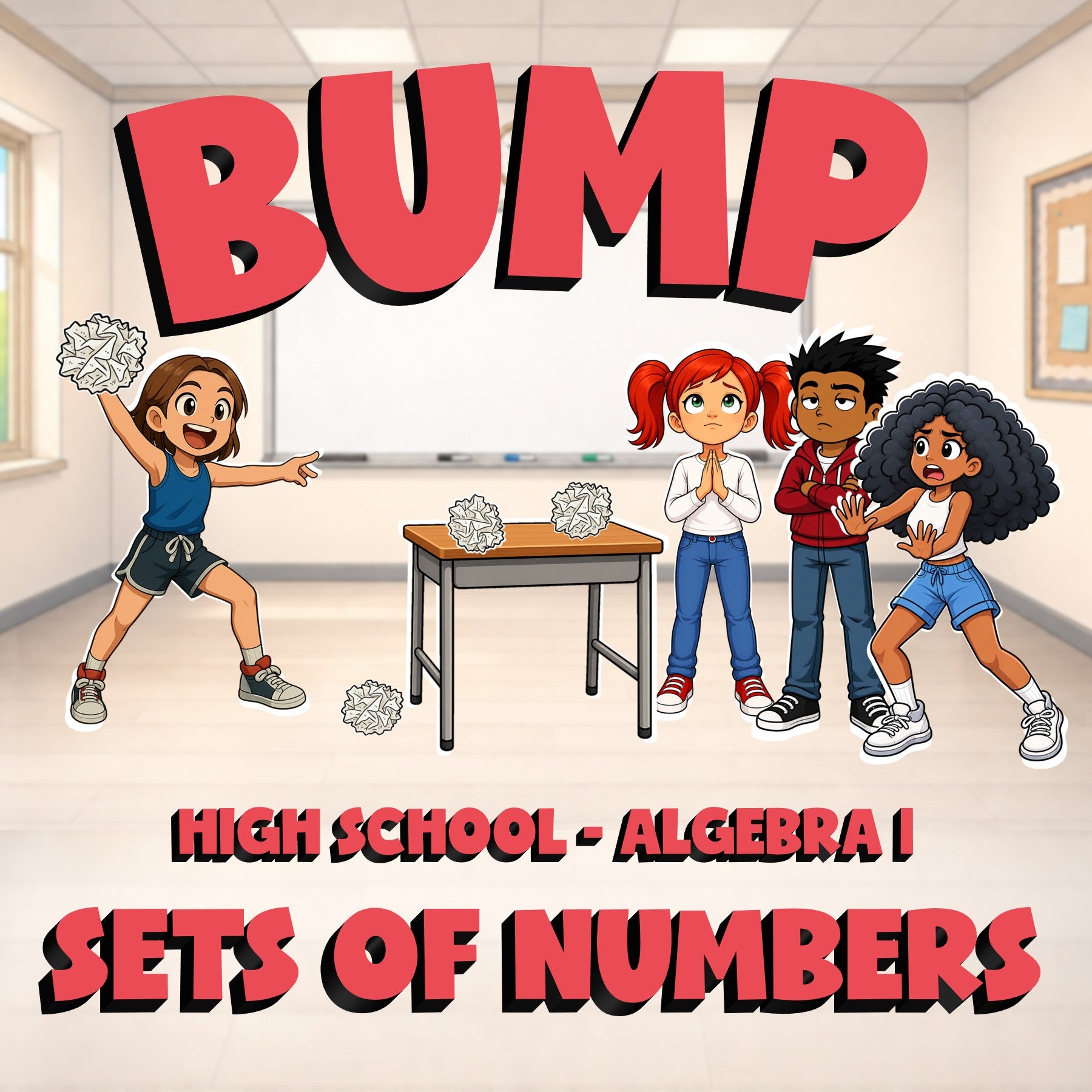 Sets of Numbers BUMP Math Game - No Prep Algebra 1 Review Activity