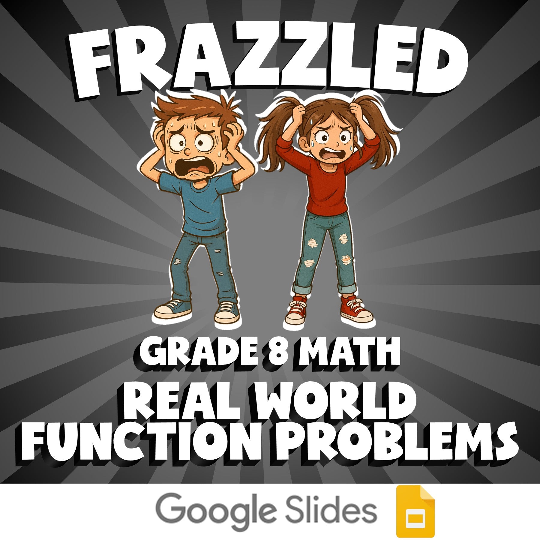 Real World Function Problems FRAZZLED Math Game - No Prep Grade 8 Review