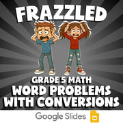 Word Problems with Conversions FRAZZLED Math Game - No Prep Grade 5 Review