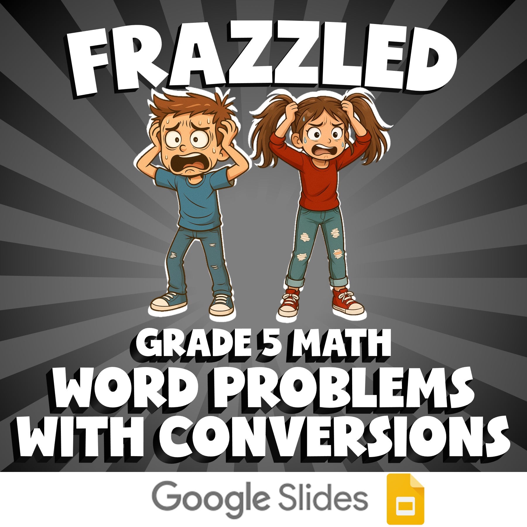 Word Problems with Conversions FRAZZLED Math Game - No Prep Grade 5 Review