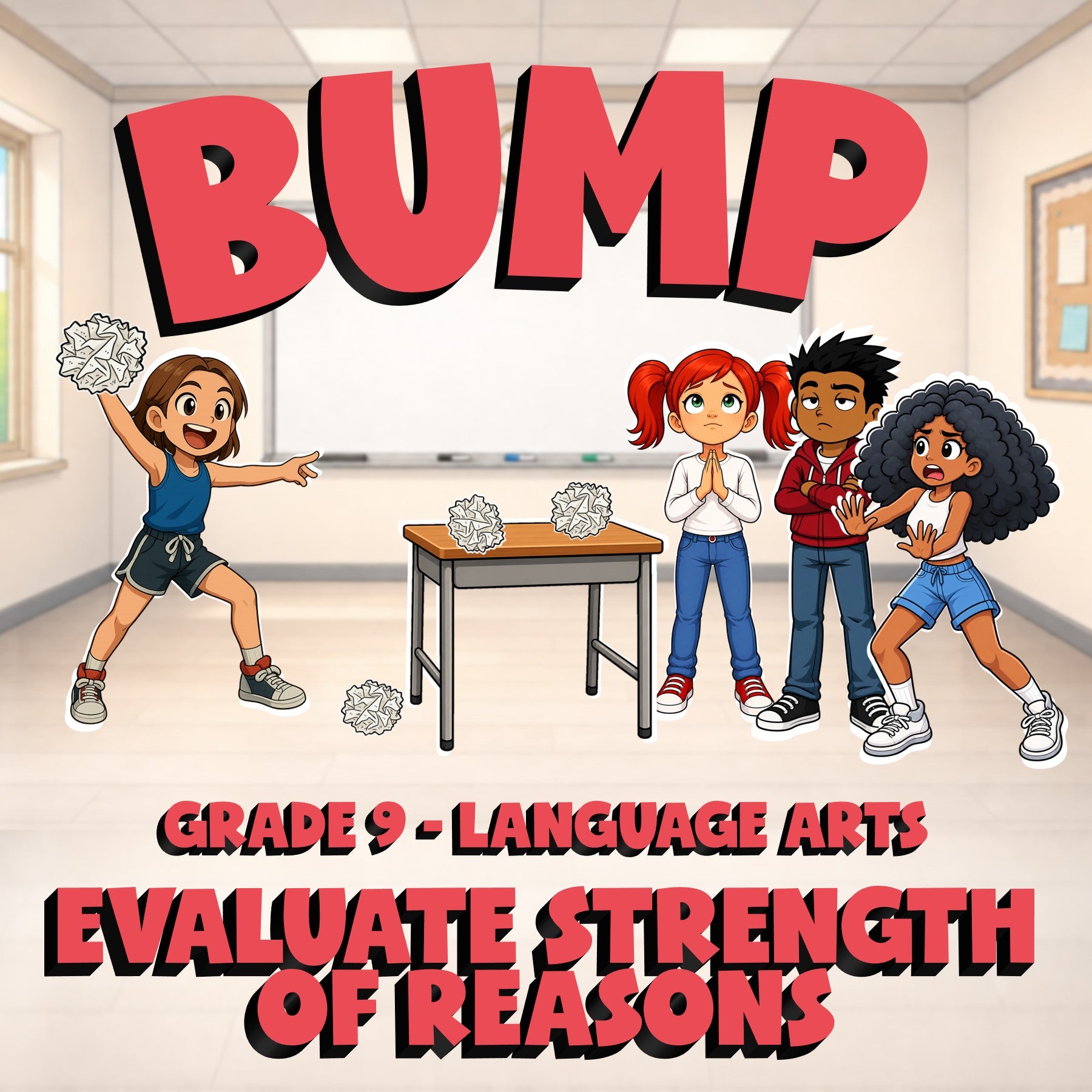 Evaluate Strength of Reasons BUMP ELA Game - No Prep Grade 9 Review Activity