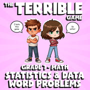 Statistics & Data Word Problems THE TERRIBLE GAME - No Prep Grade 7 Math Review
