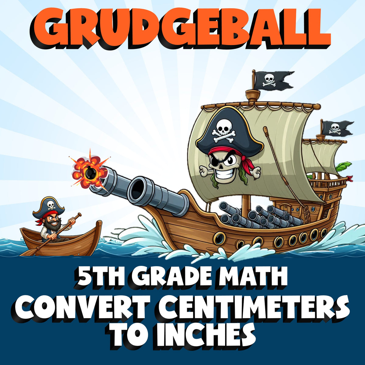 Convert Centimeters to Inches GRUDGEBALL Math Game - No Prep Grade 5 Review