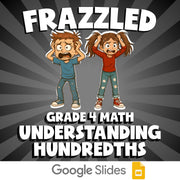 Understanding Hundredths FRAZZLED Math Game - No Prep Grade 4 Review Activity