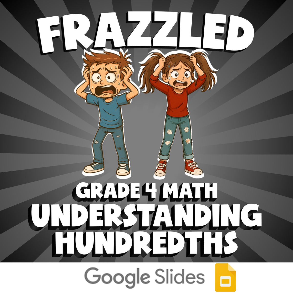 Understanding Hundredths FRAZZLED Math Game - No Prep Grade 4 Review Activity