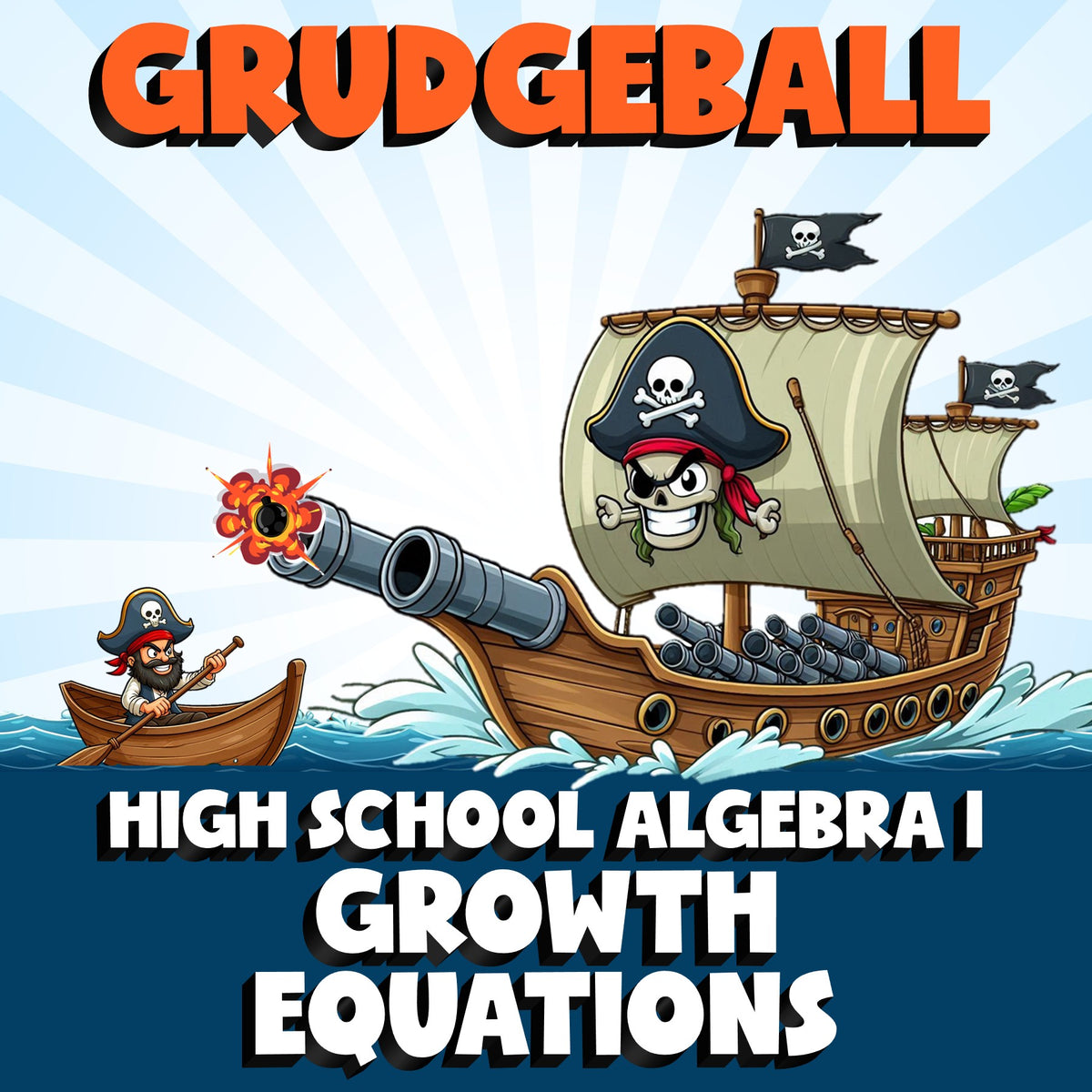 Growth Equations GRUDGEBALL Math Game - No Prep Algebra 1 Review Activity